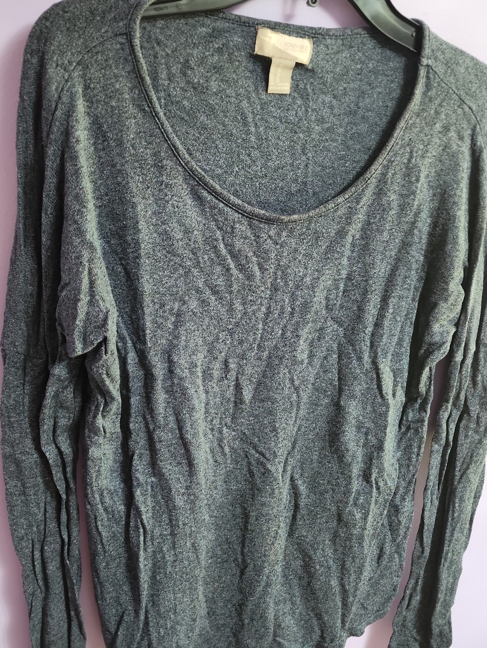 Women’s Long-Sleeve Scoop Blue Top